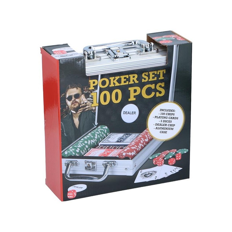 Set de poker 100 pièces dans un coffret en aluminium de luxe