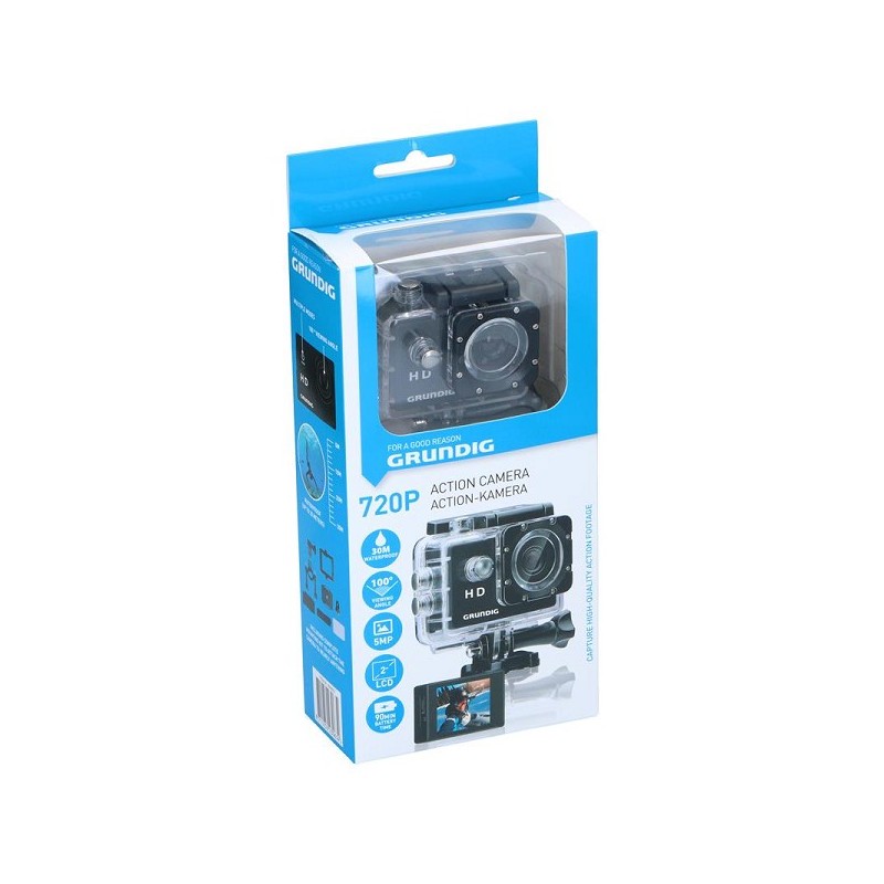 Caméra sous-marine Grundig Action cam HD 720P, écran LCD 2"
