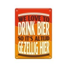 Paperdreams Tekstbord metaal 22x16,5cm - We love to drink bier
