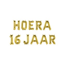 Paperdreams Folie ballon letterslinger - Hoera 16 jaar