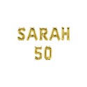 Paperdreams Guirlande de lettres en ballons aluminium - Sarah 50