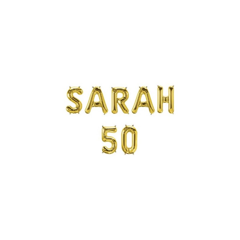 Paperdreams Folie ballon letterslinger - Sarah 50