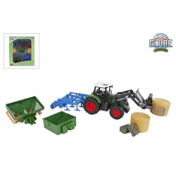 Tracteur Kids Globe avec 8 accessoires roue libre 30cm vert