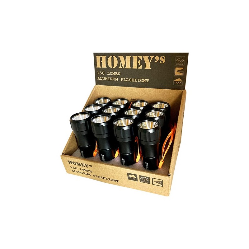 Homey's mini zaklamp LED aluminium display 12 stuks