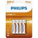 Philips batterijen Longlife AAA R03 doos a 12 blisters van 4 stuks