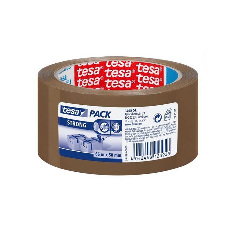 Ruban d'emballage Tesa / ruban adhésif pour boîte 66mx50mm marron paquet de 6 rouleaux