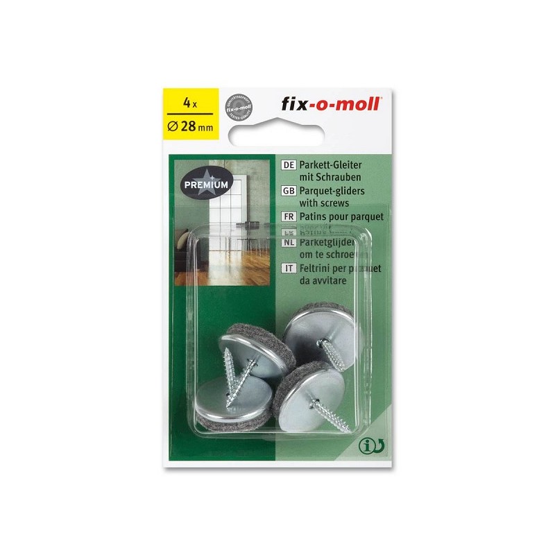 Fix-o-moll parketglijders wol rond 28mm 4 stuks