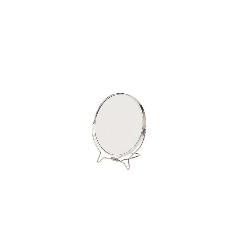 Miroir de rasage en métal 14 cm normal et grossissant 3x