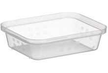 Sunware Plateau de rangement de bureau carré A7 transparent 14,5x11,5x6cm