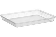 Sunware Corbeille de rangement de bureau carrée A4 transparent 34,5x25x6,2 cm