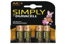 Pile Duracell AA LR6 MN1500 1,5V carte a 4 pièces