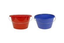 Seau ménager 10 litres rouge, bleu ou vert avec anse en acier