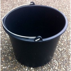 Seau noir 12 litres avec poignée en acier (Seau de chantier)