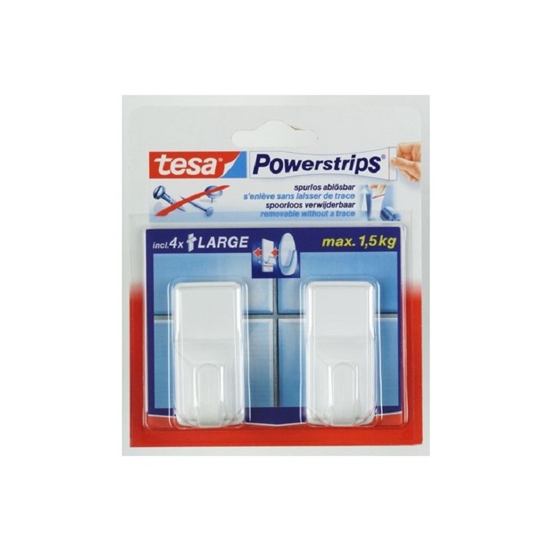 Tesa Plakhaakjes met powerstrips wit groot