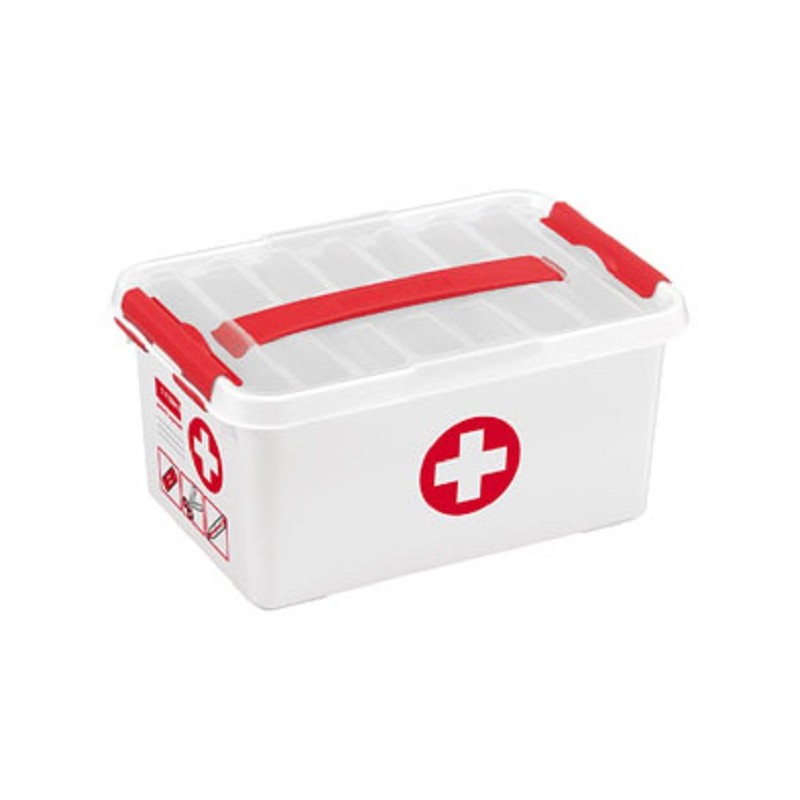 Sunware Q-line eerste hulp box 6 liter wit/rood 30x20x14cm