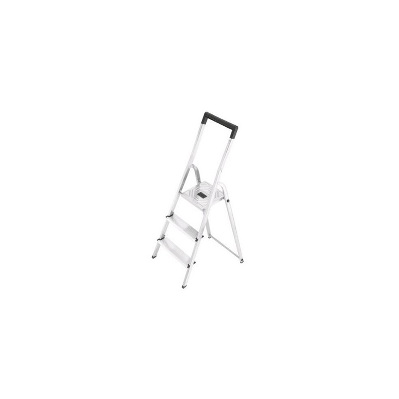 Hailo L40 huishoud trap 3-treeds aluminium (2 treden+bordes)