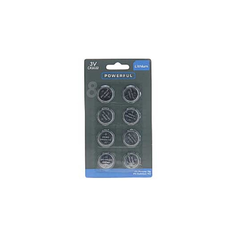 Pile bouton Lithium CR2032 3V pack de 8 pièces