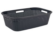 Curver Style panier à linge style rotin 45 litres anthracite 27x38x59cm