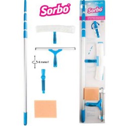 Sorbo Professional kit de nettoyage de vitres avec manche télescopique