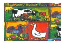 Rouleau de comptoir 30cm Animaux de la ferme colorés 200m
