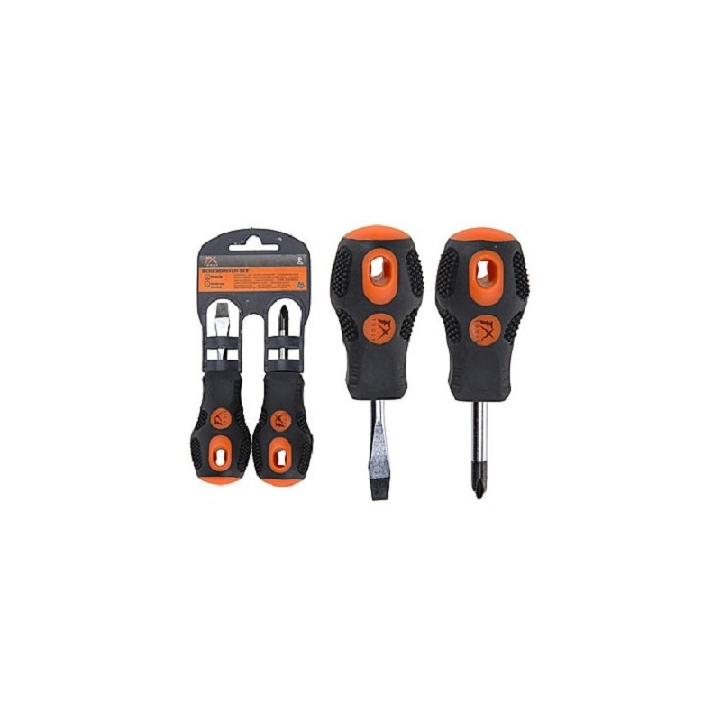 Schroevendraaierset 2 delig  1 philips en 1 sleufkop schroevendraaier