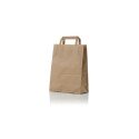 Papieren draagtas 32x16x43cm plat handvat bruin pak a 50 stuks