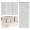 Verdampingsbakje voor radiator wit aardewerk 20x8x3cm met bloemrelief