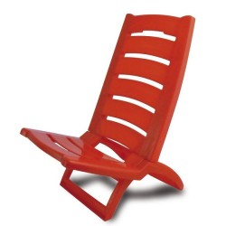 Adriatic Chaise de plage pliante en plastique 80x38cm rouge