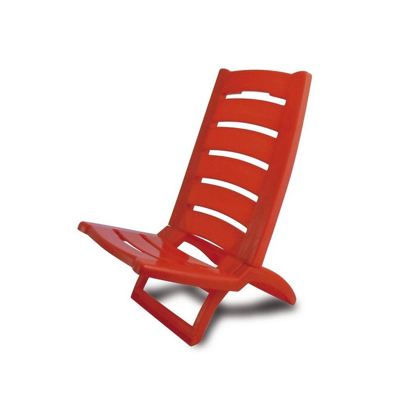 Adriatic Chaise de plage pliante en plastique 80x38cm rouge