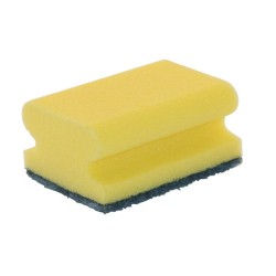 Schuurspons met greep geel / groen ca. 95x70x30 mm set à 2