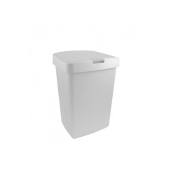 Poubelle Sunware Delta 50 litres couvercle à rabat plastique blanc 39,7x34,5x56,4cm
