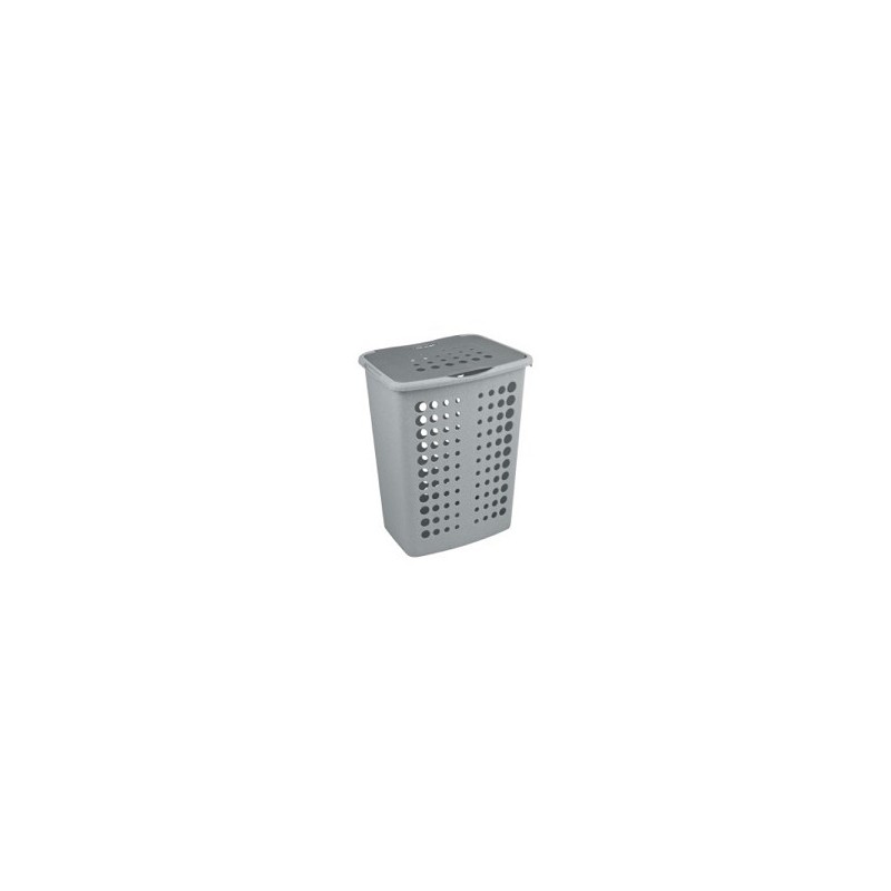 Curver Victor wasbox met deksel 60 liter zilver/antraciet 24x45x57cm