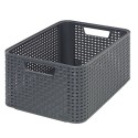 Curver Style panier M empilable style rotin anthracite (lxlxh 38x28x17cm)