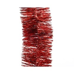 Decoris guirlande de sapin de Noël brillant 7,5 cm x 270 cm rouge de Noël