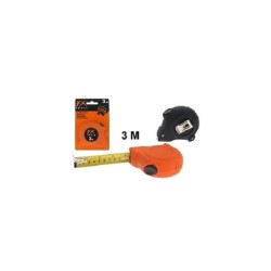 Ruban à mesurer 3 mètres avec bouton de verrouillage. disponible en orange ou noir.