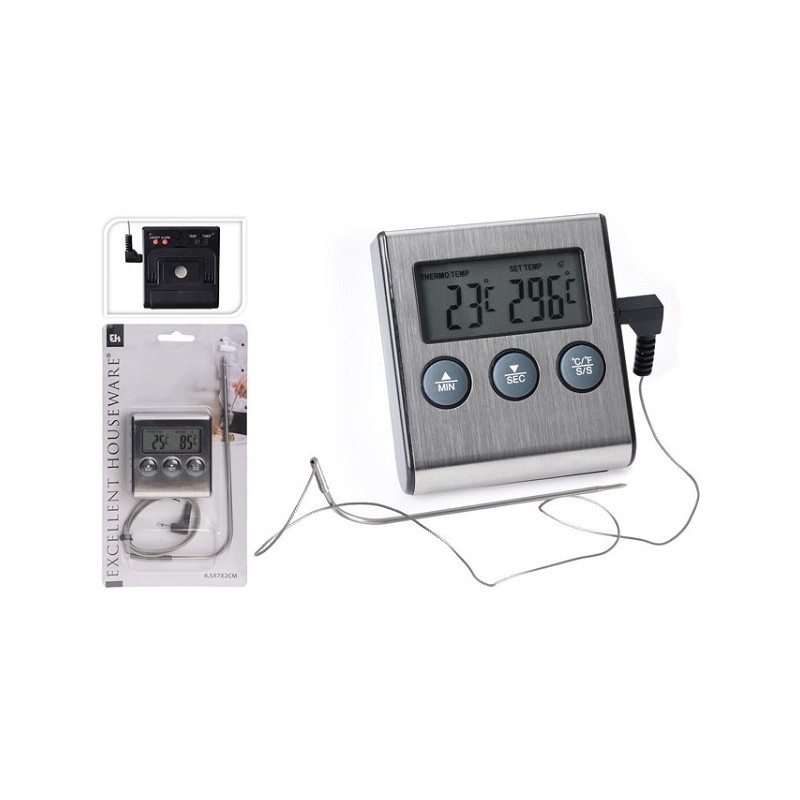 Excellent Houseware vleesthermometer digitaal met magneet  64x70mm