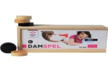 Damstenen Longfield 32 mm in houten kistje