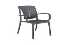 Chaise empilable Grosfillex Playwood anthracite avec accoudoirs