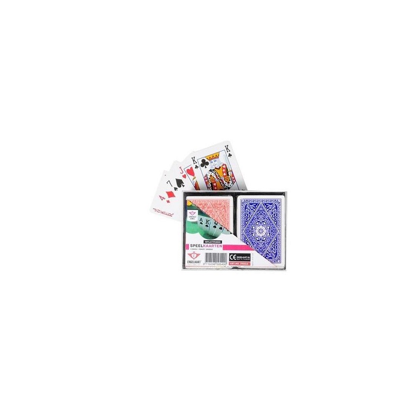 Cartes à jouer Longfield Poker/Bridge 2 paquets dans une boîte en plastique