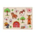 Puzzle boutons en bois Ferme 30x23cm