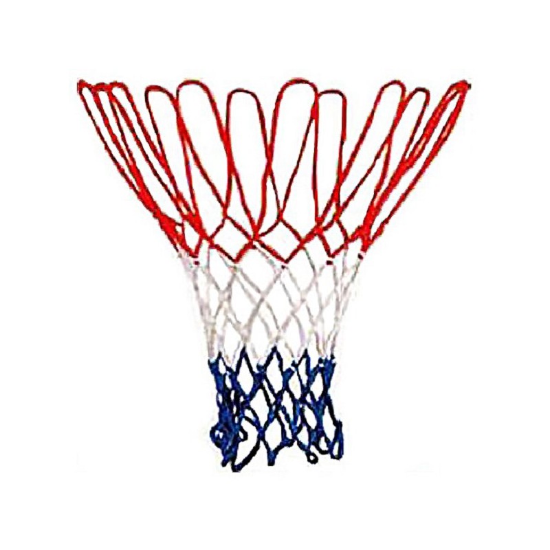 Basketbalnet rood/wit/blauw, los net, exclusief ring