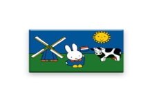 Aimant de réfrigérateur Miffy Prairie en fer blanc 5,4x7,9cm