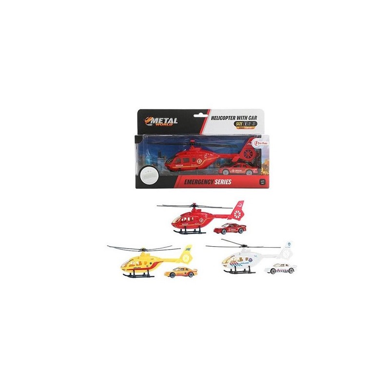 Toi Toys METAL Hélicoptère avec voiture en métal