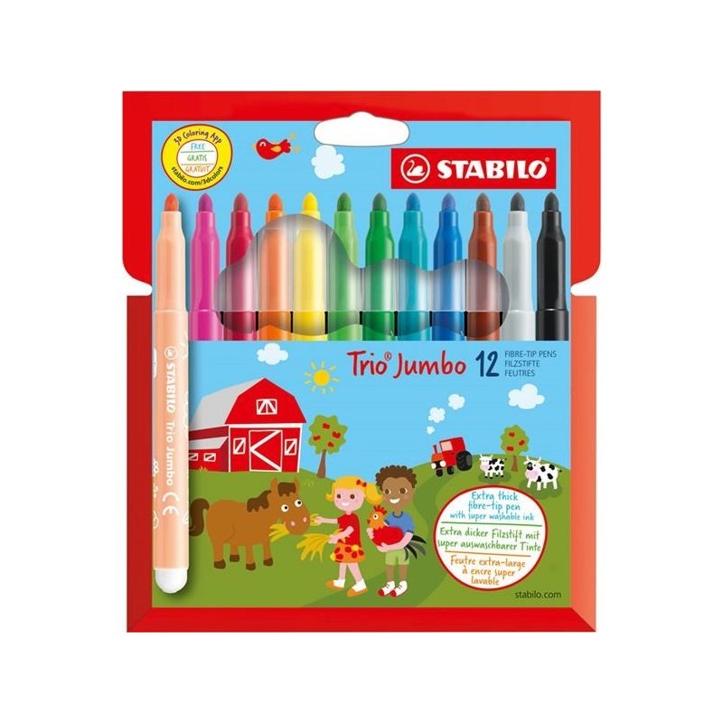 Stabilo Trio jumbo etui a 12 st