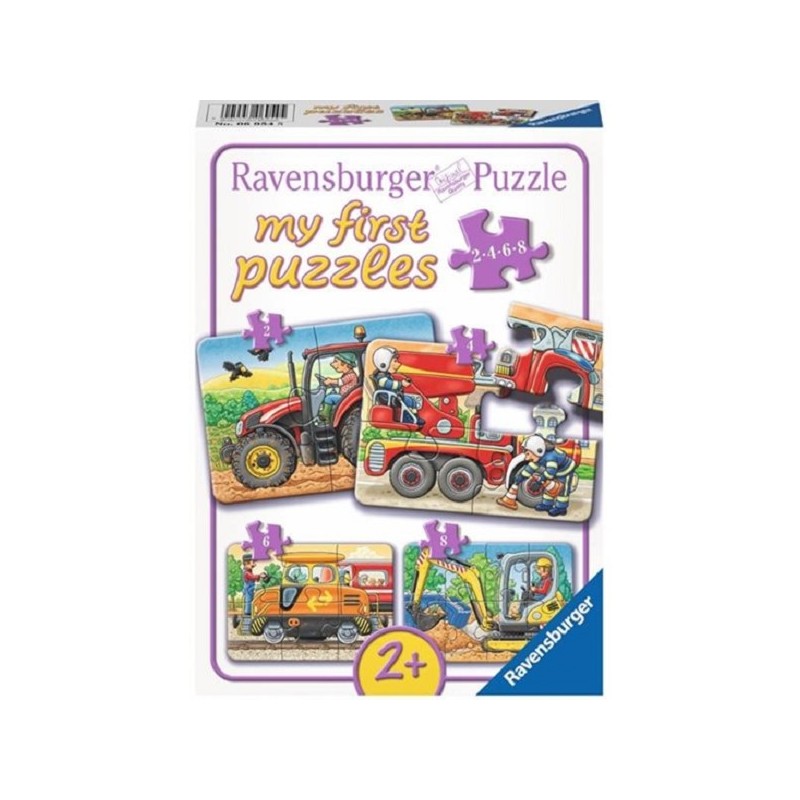 Ravensburger Mon premier puzzle 2,4,6,8 pièces-Au travail, âge : à partir de 2 ansTaille : 21x15 cm