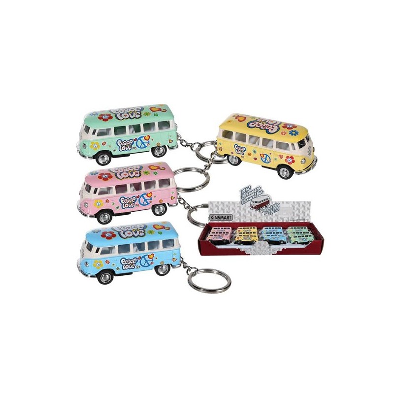 Porte-clés bus vw 1962ca 6cm, Disponible en 4 couleurs différentes