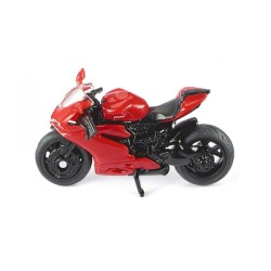 siku 1601, Ducati Panigale 1299 Moto avec ruban adhésif et panneau de signalisation, noir, métal/plastique, pneus en caoutchouc