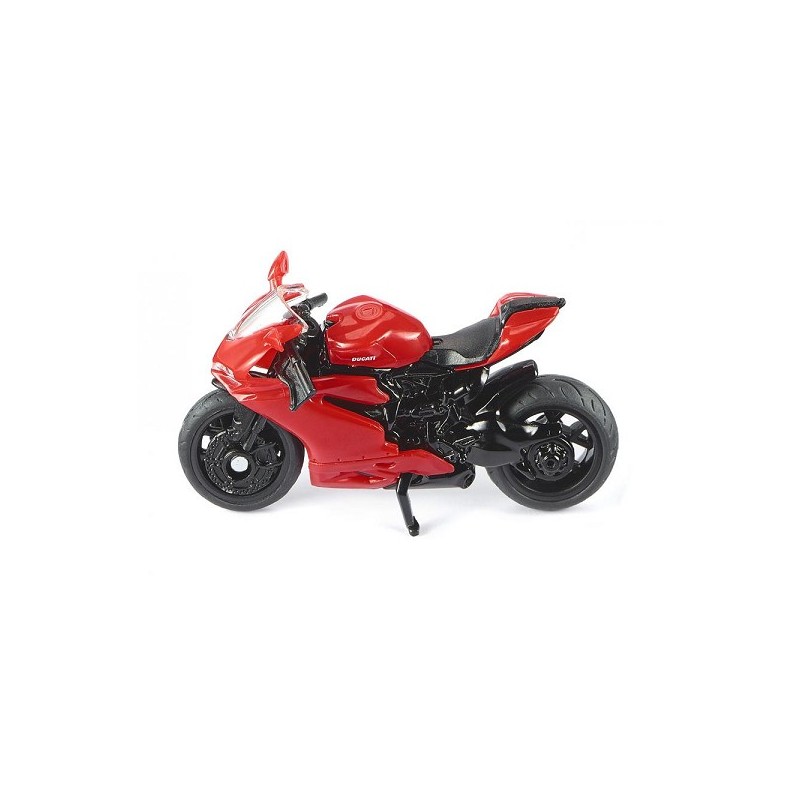 siku 1601, Ducati Panigale 1299 Motorfiets met tape en verkeersbord, zwart, metaal/kunststof, rubberen banden