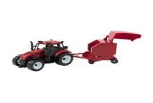 Tractor frictie met balenmaker 37cm. Rood of groen. In Vensterdoos