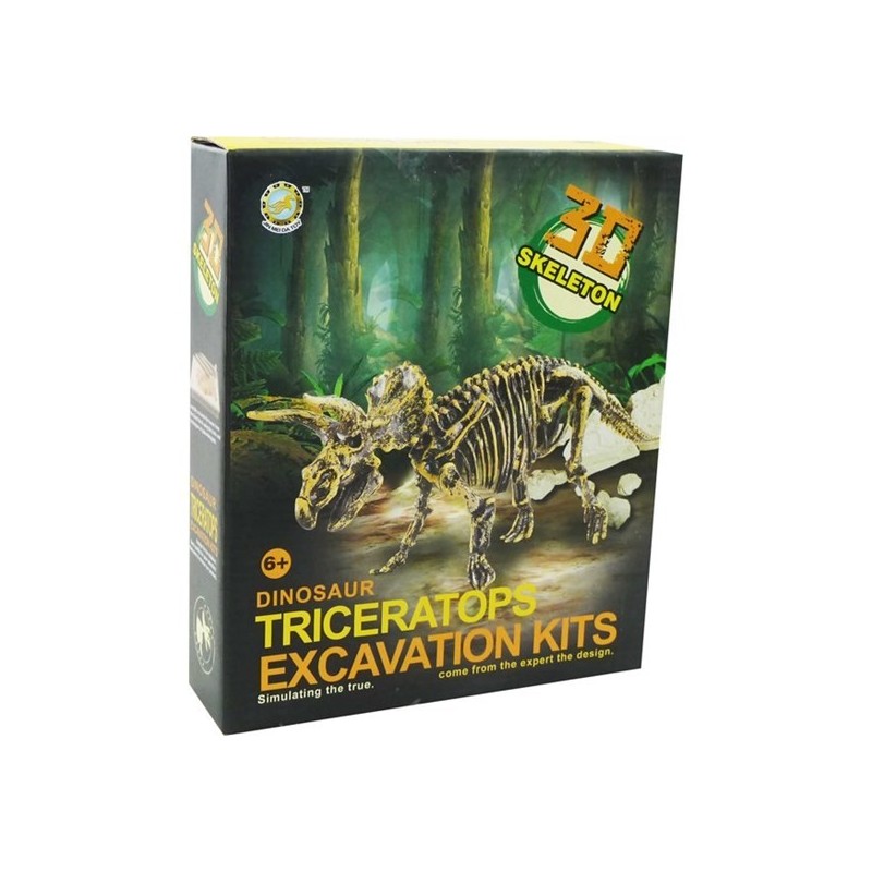 Découpez votre propre squelette de dinosaure en plâtre Triceratops 23cm